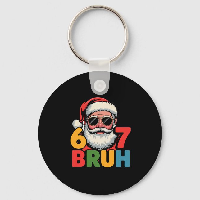 Chaveiro Funny Six Seven 6 7 Meme Santa Christmas Men Boys  (Frente)
