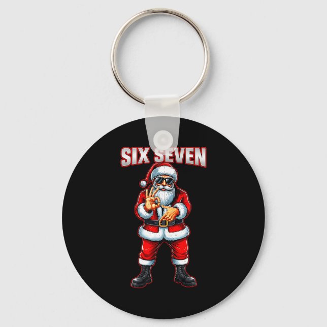 Chaveiro Funny Six Seven 6 7 Meme Santa Christmas Shirt Men (Frente)