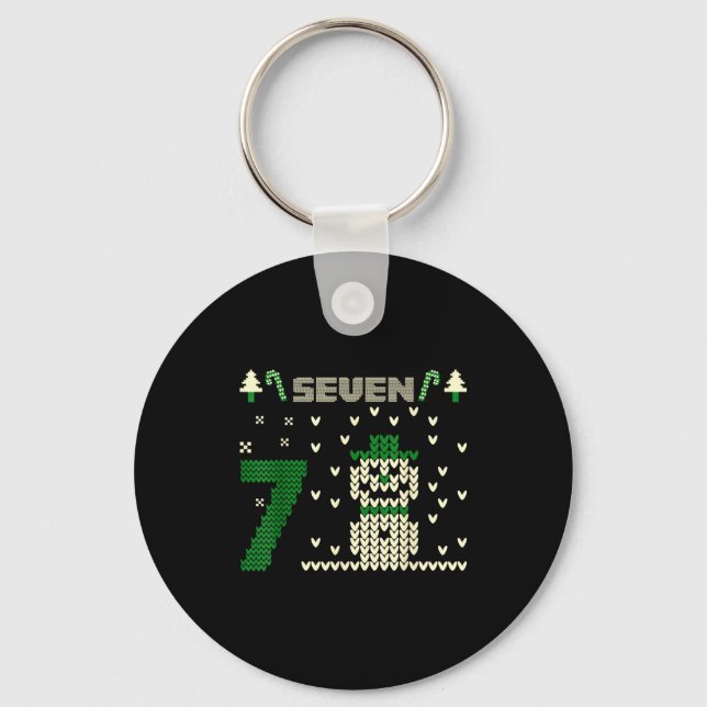 Chaveiro Funny Six Seven 6 7 Ugly Christmas Sweaters For Co (Frente)