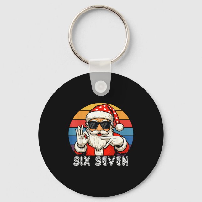 Chaveiro Funny Six Seven Meme Christmas Cool Santa Saying 6 (Frente)