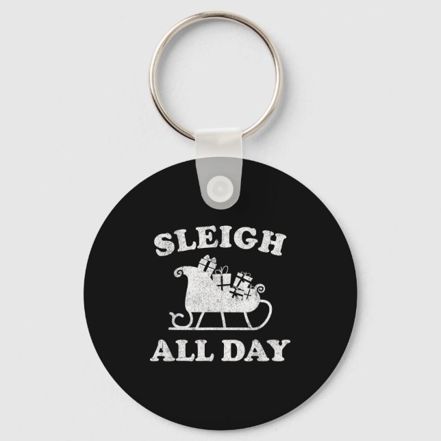 Chaveiro Funny Sleigh All Day Christmas In July Retro Vinta (Frente)