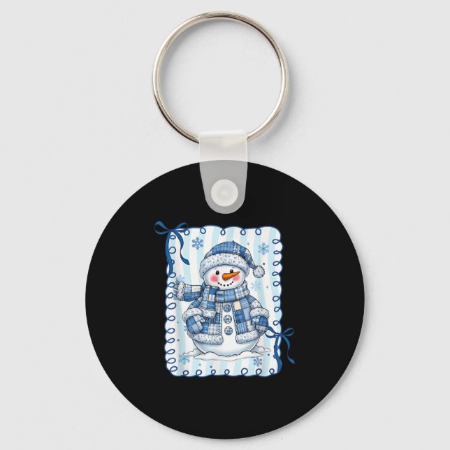 Chaveiro Funny Snowman Snowflake Merry Christmas Xmas Famil (Frente)