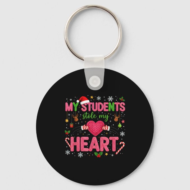Chaveiro Funny Teacher Xmas My Students Stole My Heart Chri (Frente)
