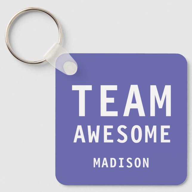 Chaveiro Funny Team Awesome Purple Personalized Name (Frente)