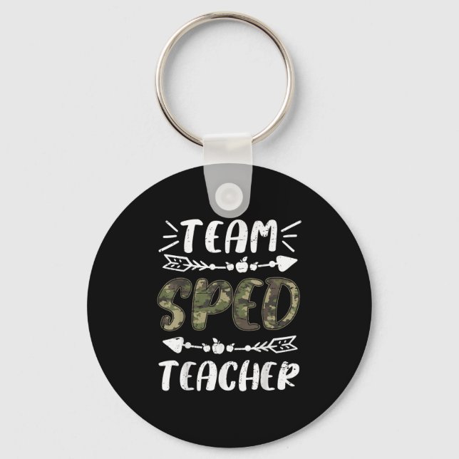 Chaveiro Funny Team Sped Teacher Camo Teacher Student Back  (Frente)