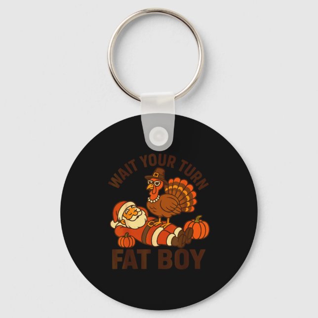 Chaveiro Funny Thanksgiving Christmas Turkey Vs Santa For M (Frente)