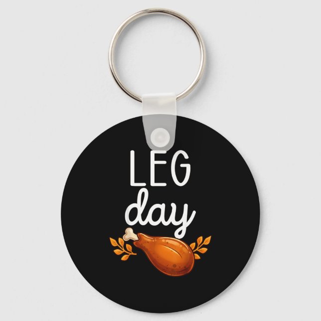 Chaveiro Funny Thanksgiving Leg Day Family Matching Turkey  (Frente)