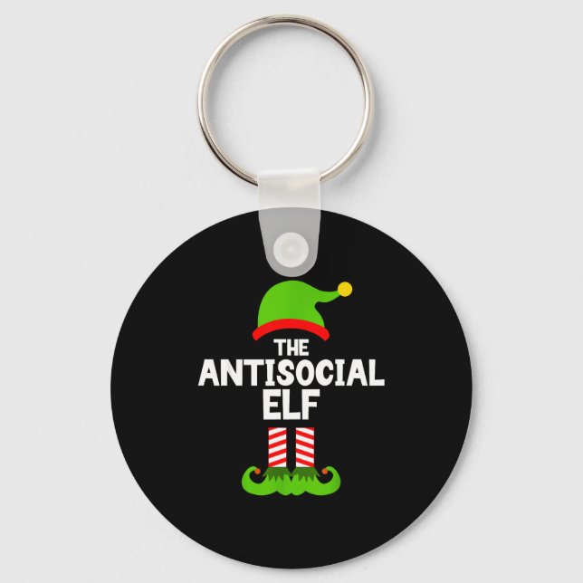 Chaveiro Funny The Antisocial Elf Christmas Family Pajama A (Frente)