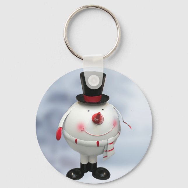 Chaveiro Funny Tin Snowman Christmas Keychain (Frente)
