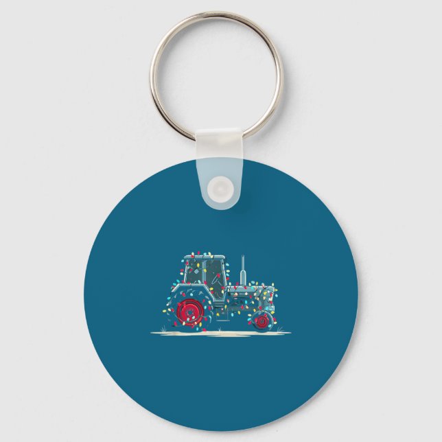 Chaveiro Funny Tractor Christmas Graphics Lights Lover Farm (Frente)