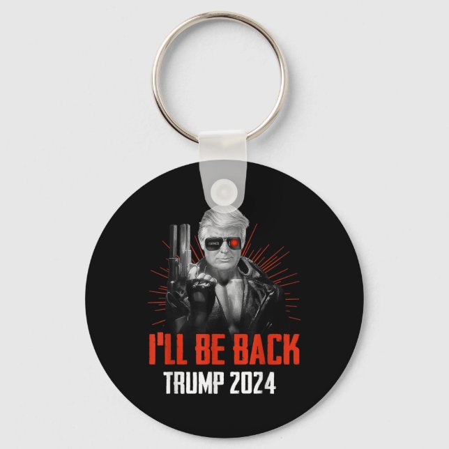 Chaveiro Funny Trump 2024 45 47 Trumpinator Voltará (Frente)