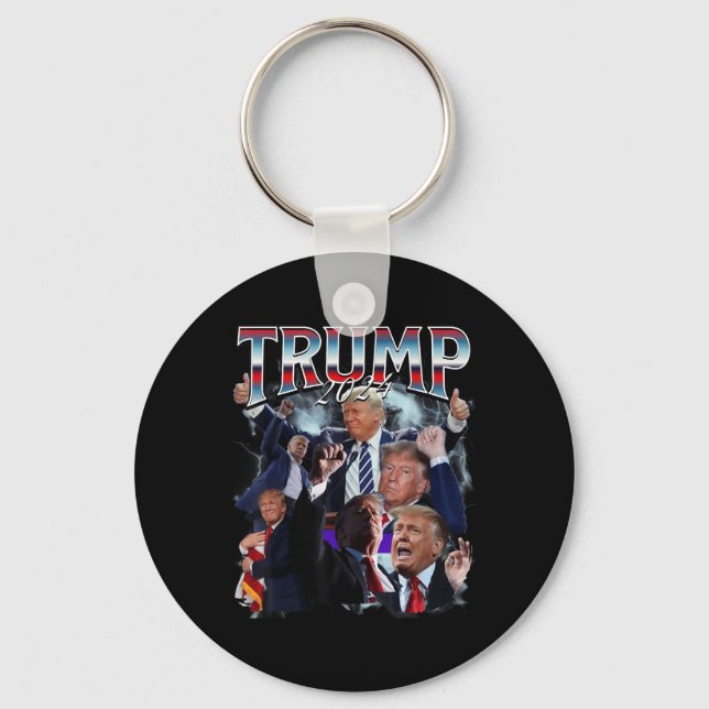 Chaveiro Funny Trump 2024 Campaign 90s Rap Trendy Bootleg (Frente)