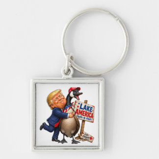 Chaveiro Funny Trump Abraçando Ganso Lago América Política