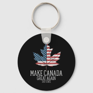 Chaveiro Funny Trump American Flag Torne o Canadá Excelente