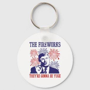 Chaveiro Funny Trump Cotação Fireworks 4 De Julho