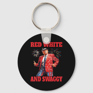 Chaveiro Funny Trump Red White E Swaggggy Trump Dance 4th O