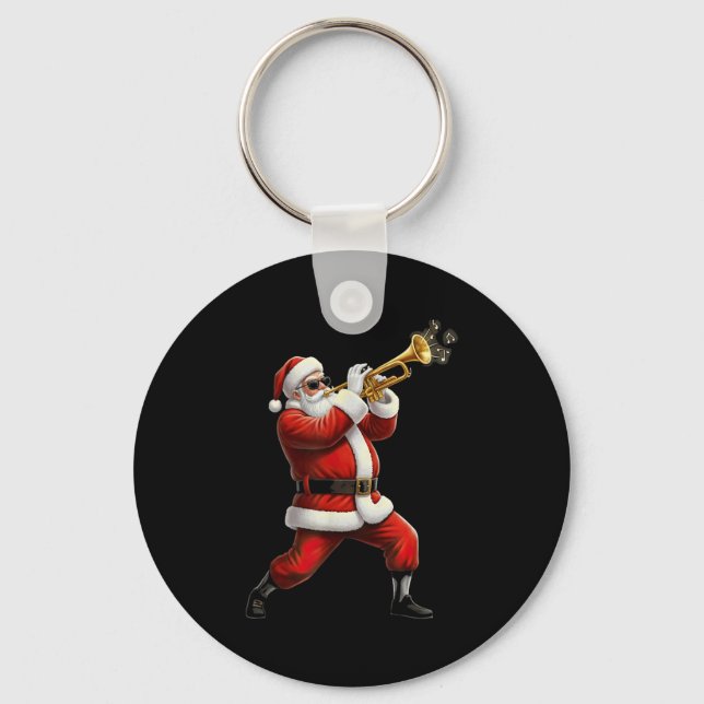 Chaveiro Funny Trumpet Santa Christmas Graphic Player Trump (Frente)