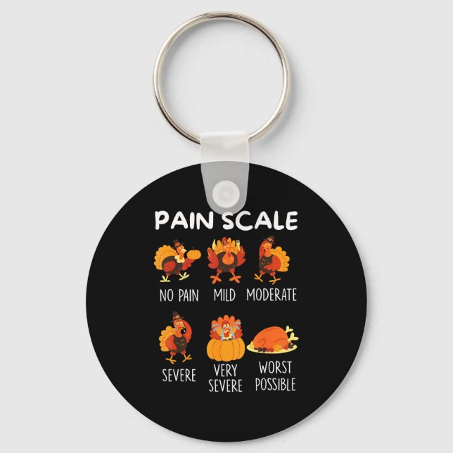 Chaveiro Funny Turkey Pain Scale Thanksgiving Cna Er Nurse  (Frente)