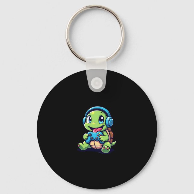 Chaveiro Funny Turtle Gamer Gaming Turtles Video Game (1) (Frente)