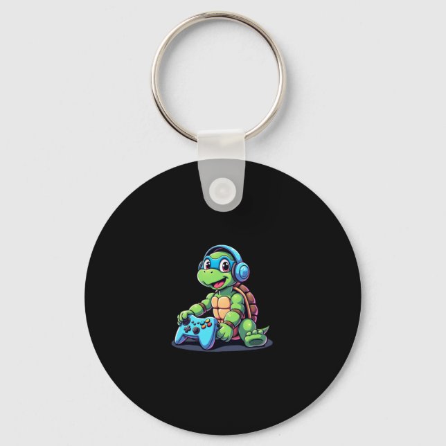 Chaveiro Funny Turtle Gamer Gaming Turtles Video Game (2) (Frente)