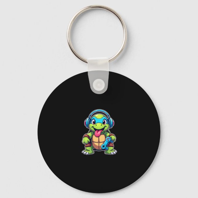 Chaveiro Funny Turtle Gamer Gaming Turtles Video Game (4) (Frente)
