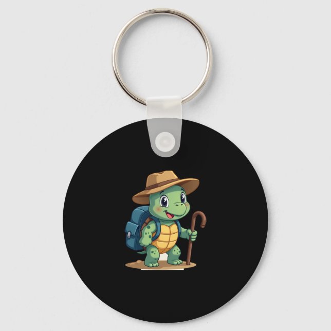 Chaveiro Funny Turtle Hiking Graphic Camping Lover Adventur (Frente)