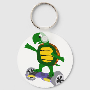 Chaveiro Funny Turtle on Hoverboard Original Art