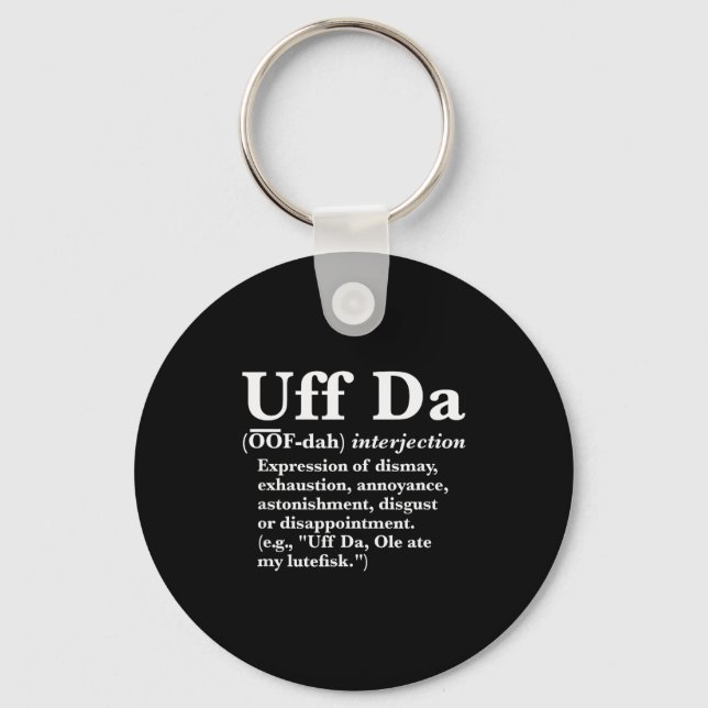 Chaveiro Funny Uff Da Shirts Uff Da Definition Black Uni Ad (Frente)