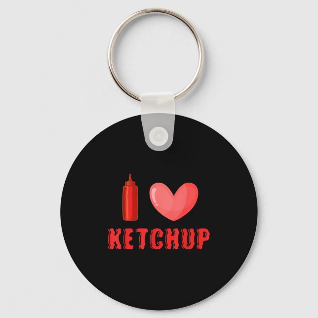 Chaveiro Funny Valentines Day Shirt I Love Ketchup Valentin (Frente)