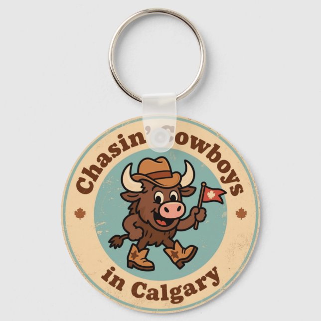 Chaveiro Funny Vintage Calgary Buffalo Cowboy Hat Retro (Frente)