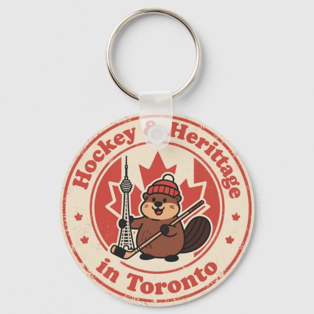 Chaveiro Funny Vintage Toronto Beaver Hockey Retro (Frente)