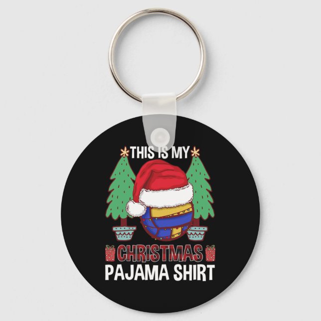 Chaveiro Funny Voleibol Team Luzes de Natal Feias Pajama (Frente)