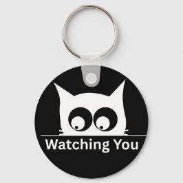 Chaveiro Funny Watching You Cat Cute Minimal