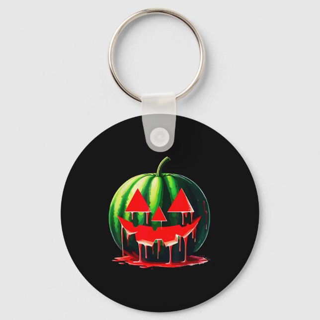Chaveiro Funny Watermelon Jack O Lantern Soky Dripng Fruit  (Frente)