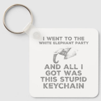 Chaveiro Funny White Elephant Christmas Party Design 