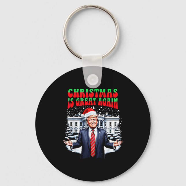 Chaveiro Funny Xmas Trump Pajamas Holiday Christmas Is Grea (Frente)