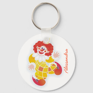 Chaveiro funny yellow clown with your name