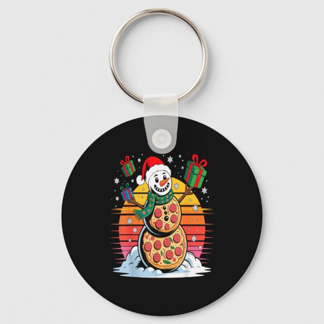Chaveiro Funny Zza Snowman Christmas Holiday Food  (Frente)