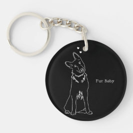 Chaveiro Fur Baby Dog Lover Simple Outline Design