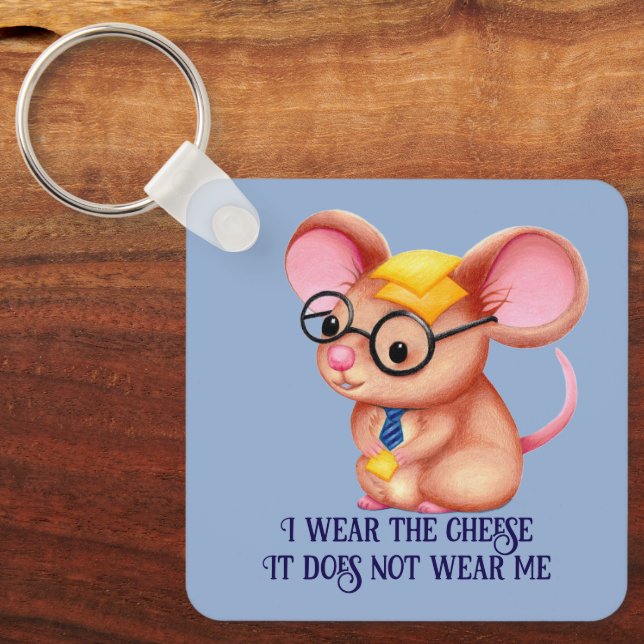 Chaveiro Furry Cheese Man Business Mouse Tie Glasses Nerdy (Frente)
