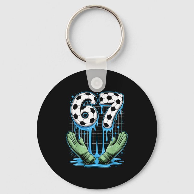 Chaveiro Futebol 67 Seis Sete Divertido 6 7 Meme Gotejament (Frente)