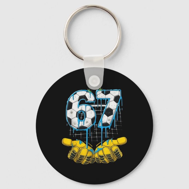 Chaveiro Futebol 67 Seis Sete Divertido Gen-alpha Meme Gota (Frente)
