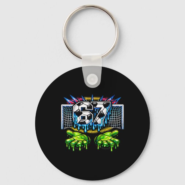 Chaveiro Futebol 67 Seis Sete Meme Divertido Gen Alpha Gote (Frente)