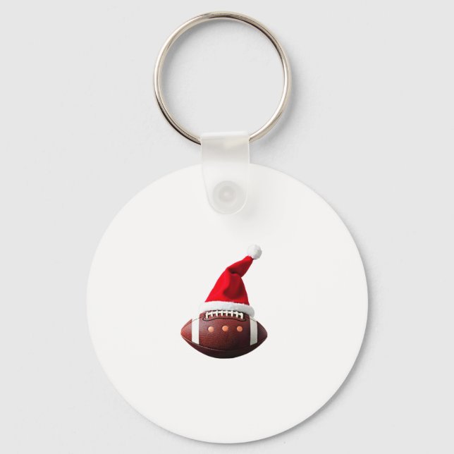 Chaveiro Futebol Americano de Natal - Bola Santa Hat (3) (Frente)