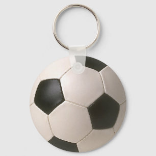 Chaveiro futebol branco preto de 3D Soccerball