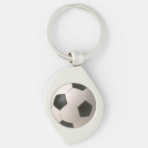Chaveiro futebol branco preto de 3D Soccerball