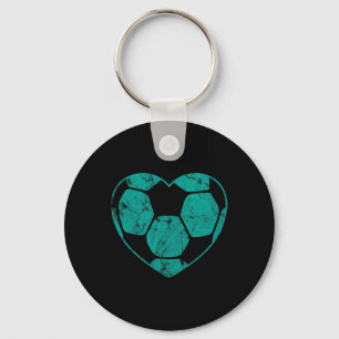 Chaveiro Futebol Byll Coração Azul Mãe Fã Pai Vintage