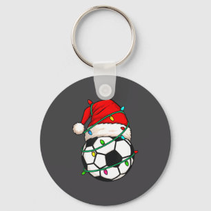 Chaveiro Futebol Com Chapéu de Papai Noel Presente Divertid