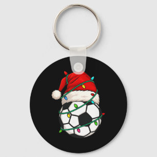 Chaveiro Futebol Com Chapéu de Papai Noel Presente Divertid