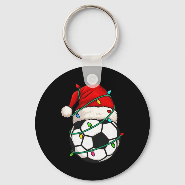 Chaveiro Futebol Com Chapéu de Papai Noel Presente Divertid (Frente)